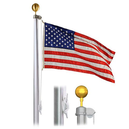 Large USA Flag and Flagpole