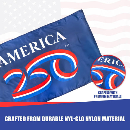 America 250 Flag, Crafted from Durable Nyl-Glo Nylon Material