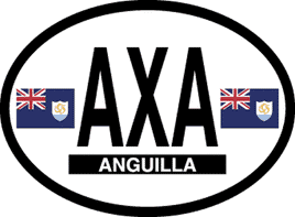 Anguilla Reflective Oval Decal