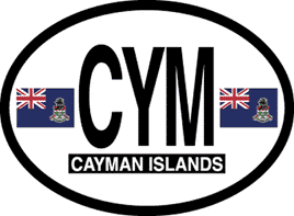 Cayman Islands Reflective Oval Decal
