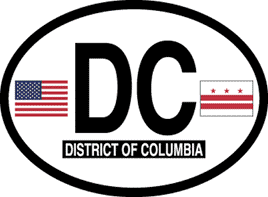 District of Columbia Reflective Oval Decal