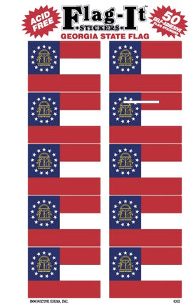 Georgia Flag Stickers - 50 per pack