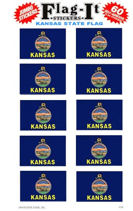 Kansas Flag Stickers - 50 per pack