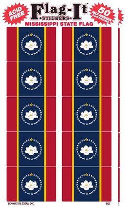 Mississippi Flag Stickers - 50 per pack