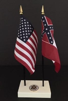 Executive Mississippi and US Flag Desk Set