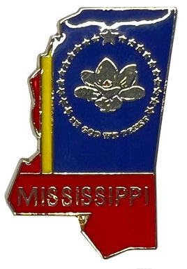Mississippi State Lapel Pin - Map Shape (Updated Version)
