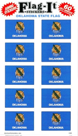 Oklahoma Flag Stickers - 50 per pack
