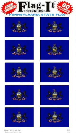Pennsylvania Flag Stickers - 50 per pack