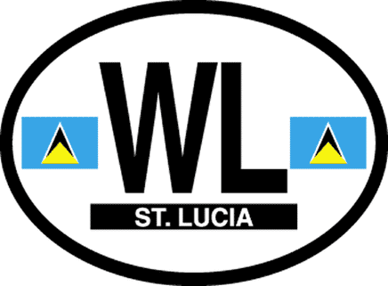 Saint Lucia Oval Flag-It Decal