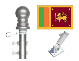 3'x5' Sri Lanka Polyester Flag with 6' Spinner Pole Display Set