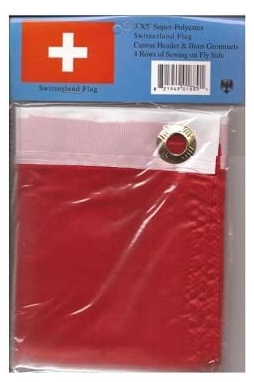 Switzerland polyester flag in its packaging