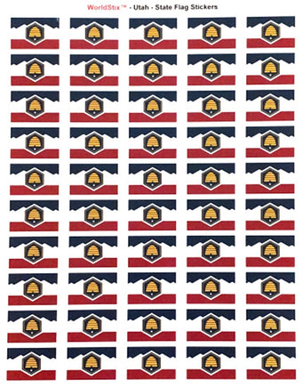Utah State Flag Beehive Sheet Stickers