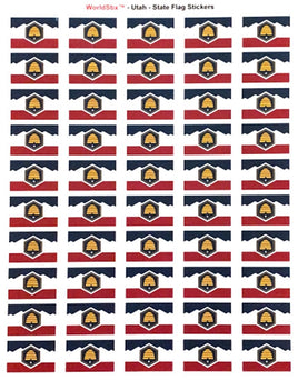 Utah State Flag Stickers - 50 per sheet