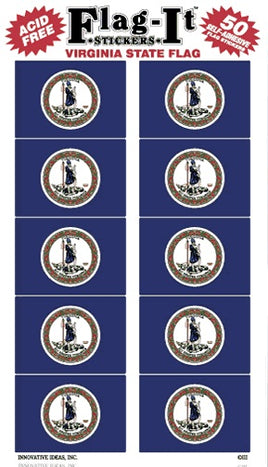 Virginia Flag Stickers - 50 per pack