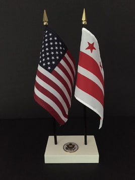 Executive Washington D C and US Flag Desk Set