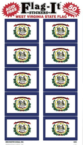 West Virginia Flag Stickers - 50 per pack