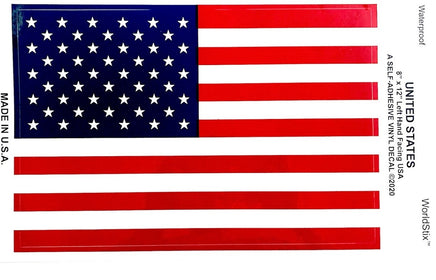 American flag Vinyl Decal 8x12 Left Hand