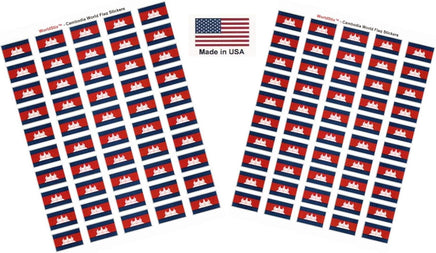 Cambodia flag sheet stickers