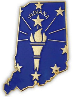 Indiana State Lapel Pin - Map Shape (Updated Version)
