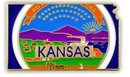 Kansas State Lapel Pin - Map Shape (Updated Version)