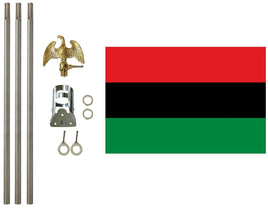 3'x5' African American Polyester Flag with 6' Flagpole Kit