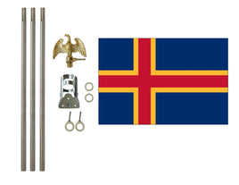 3'x5' Aland Islands Polyester Flag with 6' Flagpole Kit