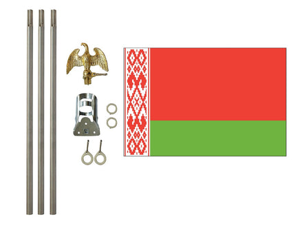 3'x5' Belarus Polyester Flag with 6' Flagpole Kit