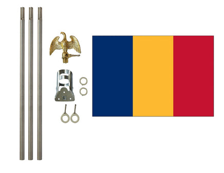 3'x5' Chad Polyester Flag with 6' Flagpole Kit