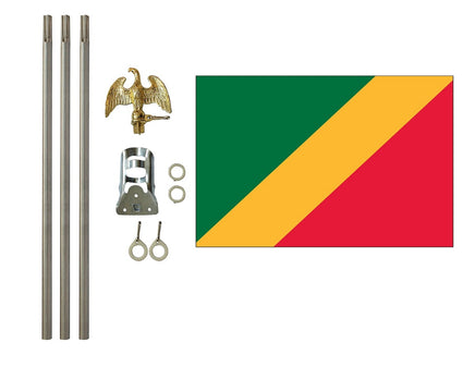 3'x5' Congo Republic Polyester Flag with 6' Flagpole Kit