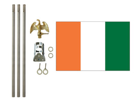 3'x5' Cote D'ivoire Polyester Flag with 6' Flagpole Kit
