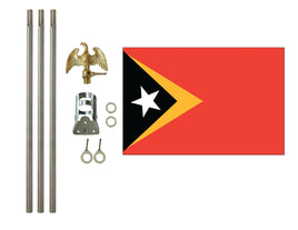 3'x5' East Timor Polyester Flag with 6' Flagpole Kit