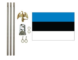 3'x5' Estonia Polyester Flag with 6' Flagpole Kit
