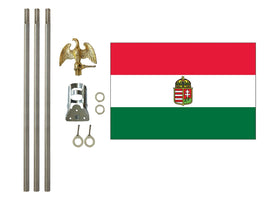 3'x5' Hungary (1921-1946) Polyester Flag with 6' Flagpole Kit