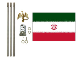 3'x5' Iran Polyester Flag with 6' Flagpole Kit