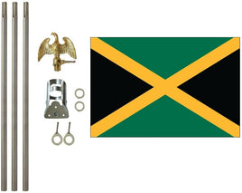 3'x5' Jamaica Polyester Flag with 6' Flagpole Kit
