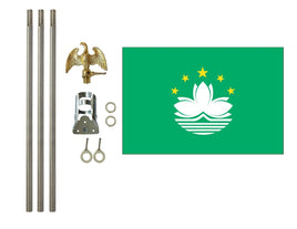 3'x5' Macau Polyester Flag with 6' Flagpole Kit