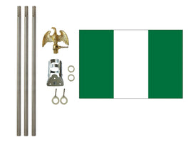 3'x5' Nigeria Polyester Flag with 6' Flagpole Kit