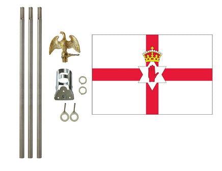3'x5' Northern Ireland Polyester Flag with 6' Flagpole Kit