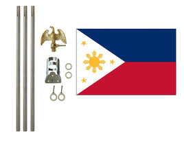 3'x5' Philippines Polyester Flag with 6' Flagpole Kit