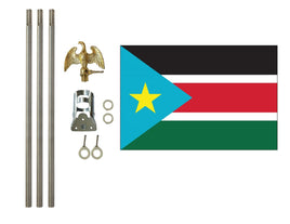 3'x5' South Sudan Polyester Flag with 6' Flagpole Kit