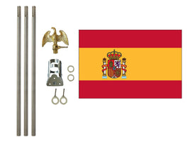 3'x5' Spain Polyester Flag with 6' Flagpole Kit