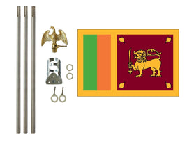 3'x5' Sri Lanka Polyester Flag with 6' Flagpole Kit