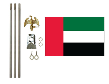 3'x5' United Arab Emirates Polyester Flag with 6' Flagpole Kit