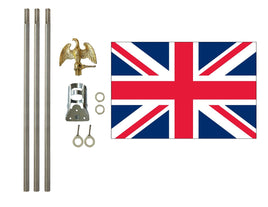 3'x5' United Kingdom Polyester Flag with 6' Flagpole Kit