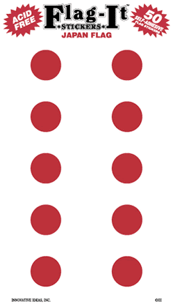 Japan Flag Stickers - 50 per pack