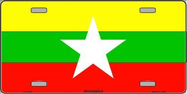 Myanmar Flag License Plate