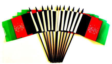 Afghanistan Polyester Miniature Flags - 12 Pack