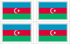 Azerbaijan Flag Stickers - 50 per sheet