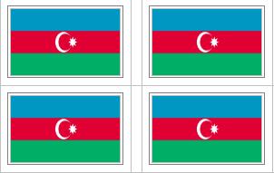 Azerbaijan Flag Stickers - 50 per sheet