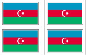 Azerbaijan Flag Stickers - 50 per sheet